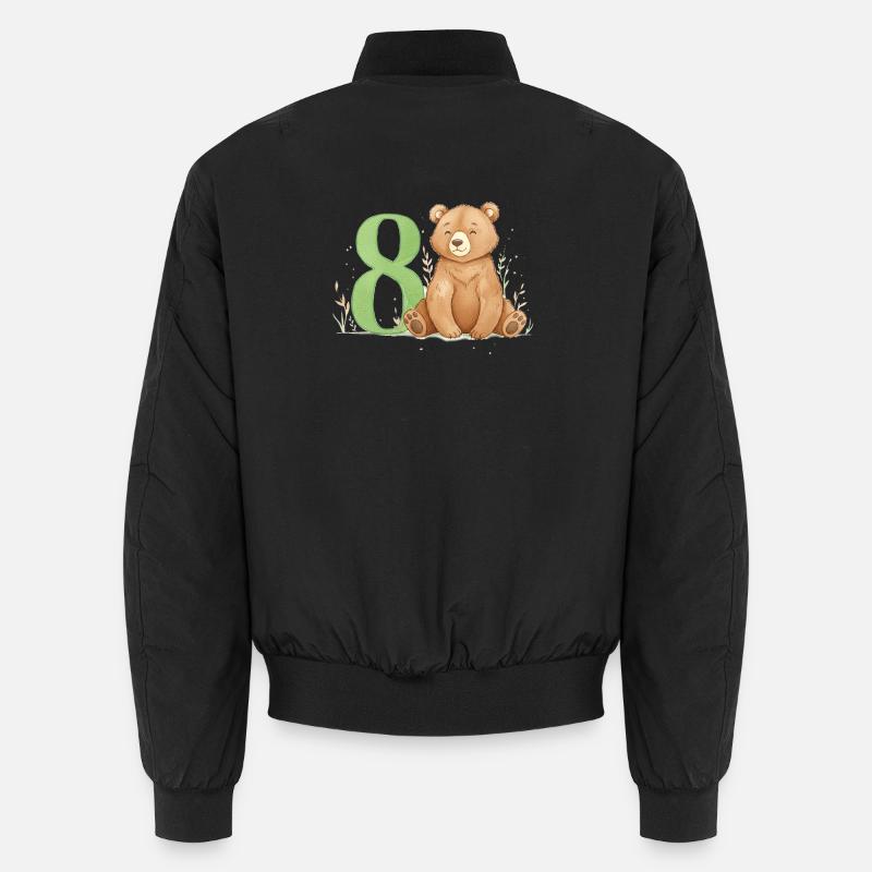 Ours aquarelle avec le numéro 8 Bomber unisexe
