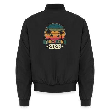 Barcelona 2026 - Unisex Bomber Jacket - black - Back - AI Model Male 185 light (185cm)
