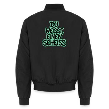 Du weißt, einen Scheiß Graffiti - Unisex Bomberjacke - Schwarz - Hinten - AI Model Male 185 light (185cm)