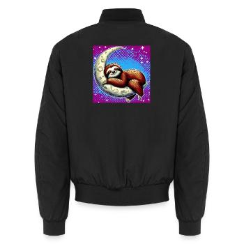 La paresse dort sur la Lune - Bomber unisexe - noir - Dos - AI Model Male 185 light (185cm)
