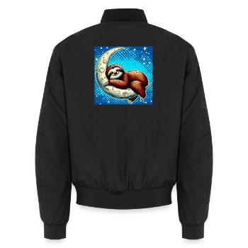 La paresse dort sur la Lune - Bomber unisexe - noir - Dos - AI Model Male 185 light (185cm)