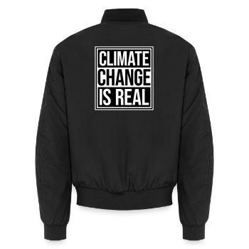 Climate Change Is Real Climate Change Science - Unisex Bomber Jacket - black - Back - AI Model Male 185 light (185cm)