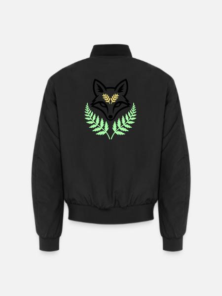 Fuchs Farn Pastell Wald Logo - Unisex Bomberjacke - Schwarz