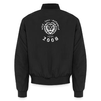 18. Geburtstag Wild, free & untamed since 06/2008 - Unisex Bomberjacke - Schwarz - Hinten - AI Model Male 185 light (185cm)