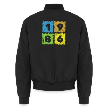 Écussons colorés pour le 40e anniversaire depuis 06/1986 - Bomber unisexe - noir - Dos - AI Model Male 185 light (185cm)