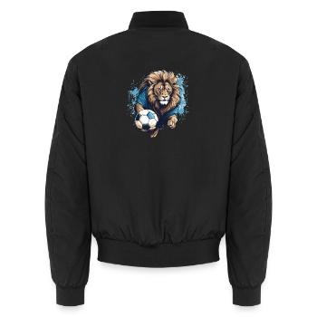 Löwe Fussball Team - Unisex Bomberjacke - Schwarz - Hinten - AI Model Male 185 light (185cm)