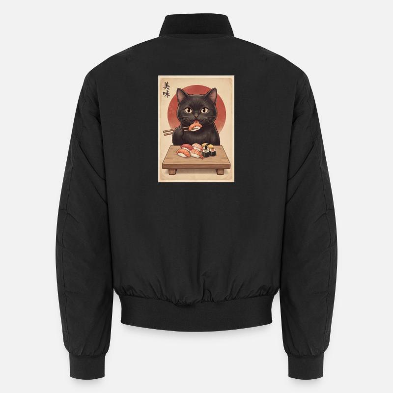 Katze sushi Retro Unisex Bomberjacke