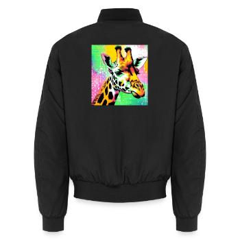 girafe - Bomber unisexe - noir - Dos - AI Model Male 185 light (185cm)