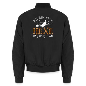 Hexe auf dem Besen - Unisex Bomberjacke - Schwarz - Hinten - AI Model Male 185 light (185cm)