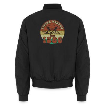 40th Birthday Living Legend since VIN 06/1986 - Unisex Bomber Jacket - black - Back - AI Model Male 185 light (185cm)