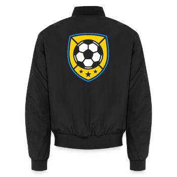 Emblème du ballon de football jaune - Bomber unisexe - noir - Dos - AI Model Male 185 light (185cm)