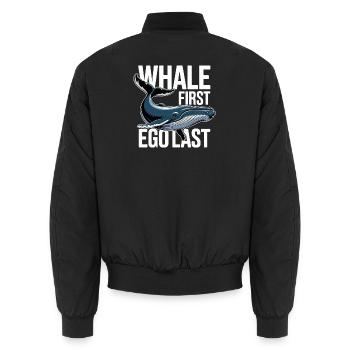 BALEINE D’ABORD • EGO DERNIER #2 - Bomber unisexe - noir - Dos - AI Model Male 185 light (185cm)