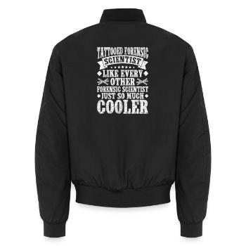 Forensic Analyst Just So Much Cooler Squad Crime - Unisex Bomberjacke - Schwarz - Hinten - AI Model Male 185 light (185cm)