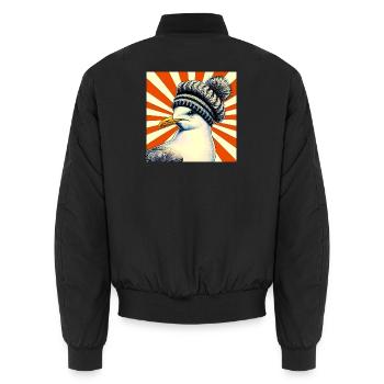 Möwe - Unisex Bomberjacke - Schwarz - Hinten - AI Model Male 185 light (185cm)