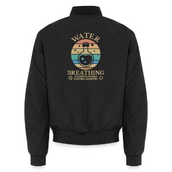 RPG fantastique de potions pour respiration aquatique - Bomber unisexe - noir - Dos - AI Model Male 185 light (185cm)