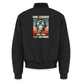 Kita Erste Klasse Cooler Affe Schüler Kindergarten - Unisex Bomberjacke - Schwarz - Hinten - AI Model Male 185 light (185cm)