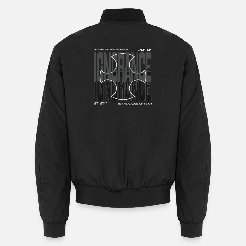 Courage gegen Angst Kreuz-Design - Unisex Bomberjacke - Schwarz