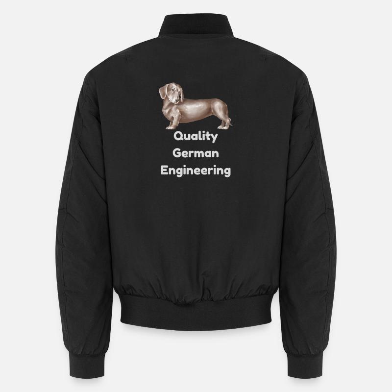 Quality German Dachshund Engineering - Unisex Bomber Jacket - black