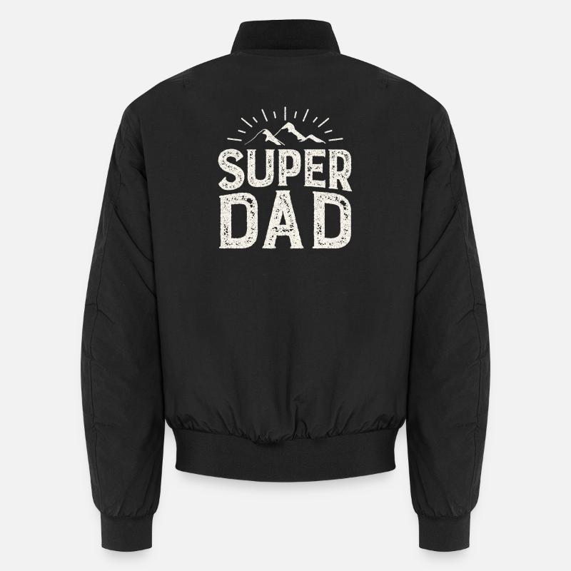 Super Dad Mountain Abenteuer - Unisex Bomberjacke - Schwarz
