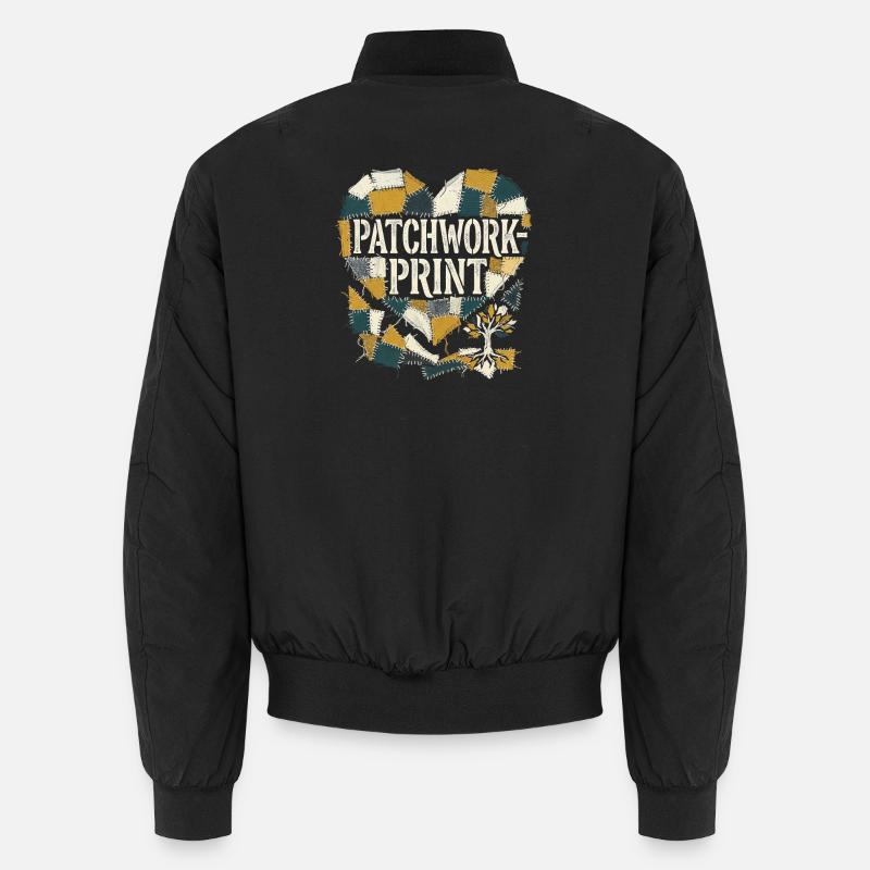 Patchwork Print Unisex Bomberjacke