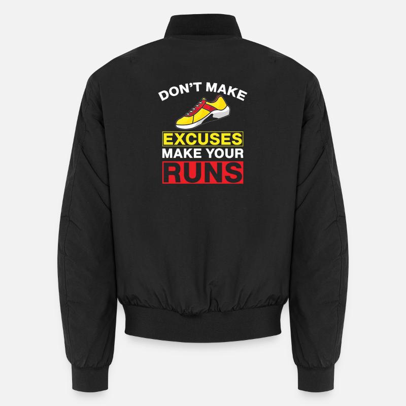 Running Don´t Make Excuses Marathon Runner Gift Unisex Bomberjacke