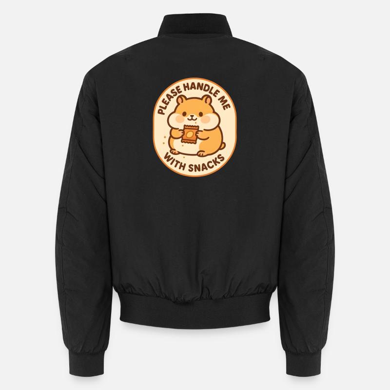 Mit Snacks behandeln | Hamster Humor - Unisex Bomberjacke - Schwarz