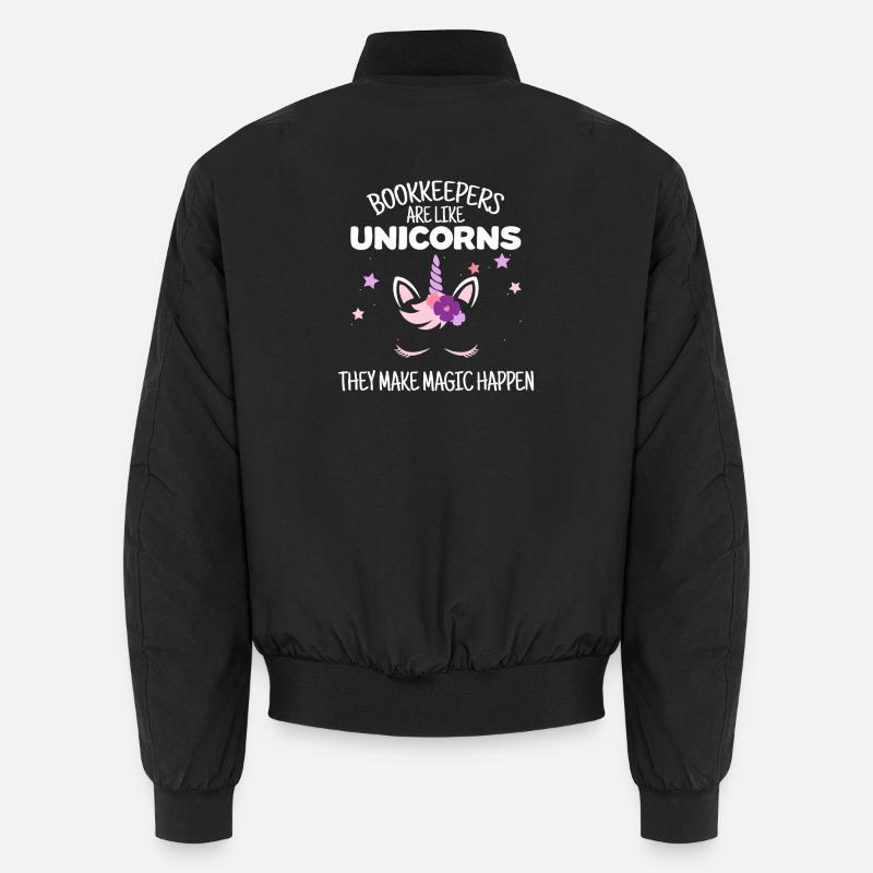 Buchhalter wie Einhörner machen Magie - Unisex Bomberjacke - Schwarz