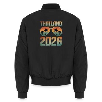 Thaïlande 2026 - Bomber unisexe - noir - Dos - AI Model Male 185 light (185cm)