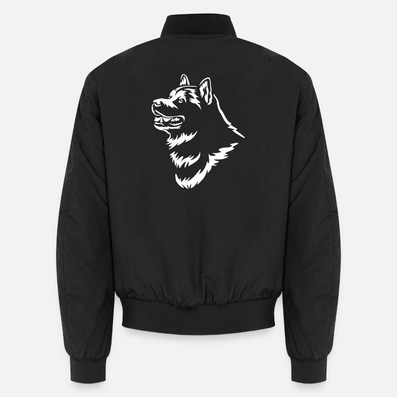 Alaskan Malamute Head "Black Edition" - Unisex Bomber Jacket - black