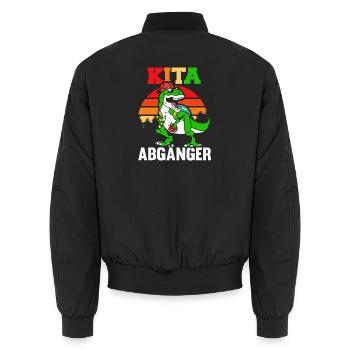 Kita Erste Klasse Dinosaurier Schüler Kindergarten - Unisex Bomberjacke - Schwarz - Hinten - AI Model Male 185 light (185cm)
