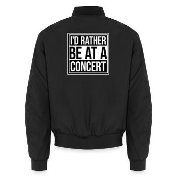 I'd Rather Be At A Concert Lustig Musik Konzert - Unisex Bomberjacke - Schwarz - Hinten - AI Model Male 185 light (185cm)