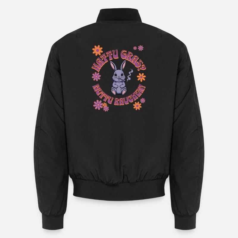 Canabis Rabbit - Hattu Grass? - Unisex Bomber Jacket - black