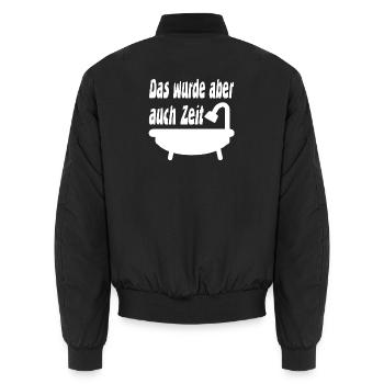 Baden - Unisex Bomberjacke - Schwarz - Hinten - AI Model Male 185 light (185cm)