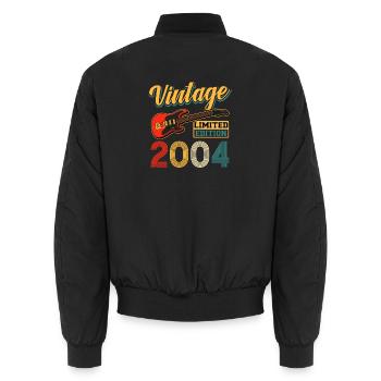 Vintage Guitar Limited Edition 2004 Art - Unisex Bomberjacke - Schwarz - Hinten - AI Model Male 185 light (185cm)