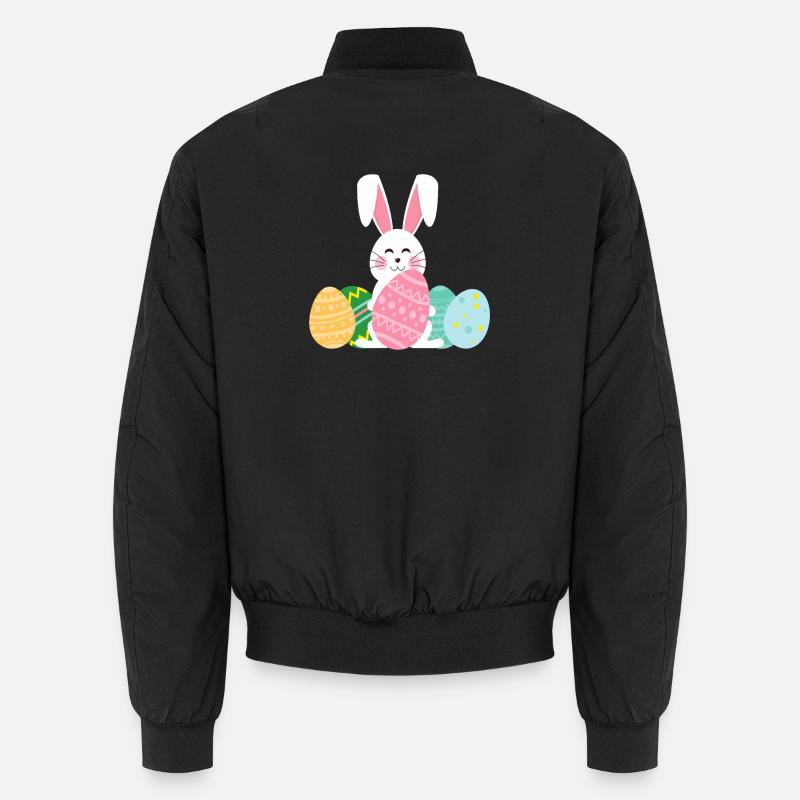 Pastell-Osterhase mit Eiern - Unisex Bomberjacke - Schwarz