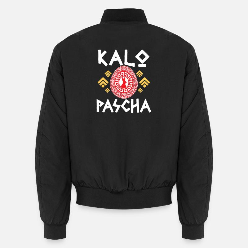 Kalo Pascha: Easter Rabbit Circle - Unisex Bomber Jacket - black