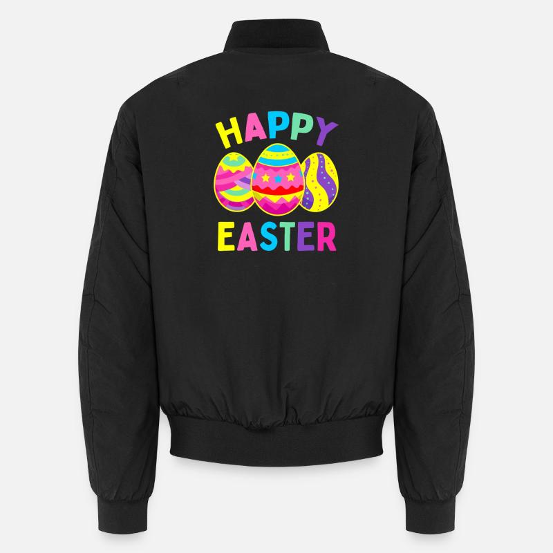 Vivid Easter Eggs Parade - Unisex Bomber Jacket - black