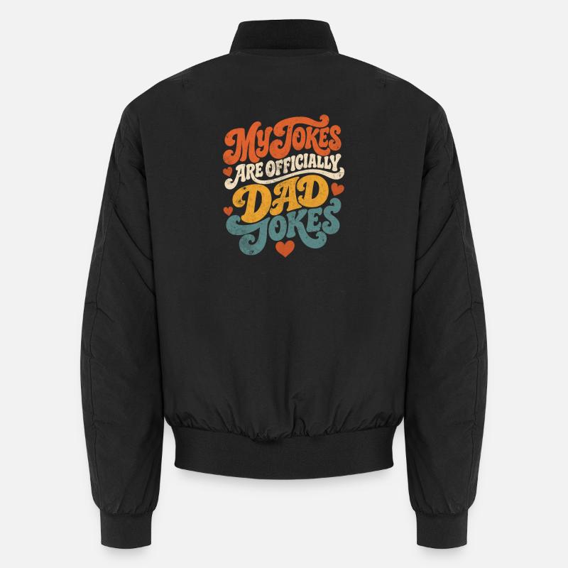 My Jokes Are Officially DadJokes - Unisex Bomber Jacket - black