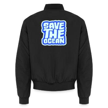 Save The Ocean Ozean Aktivismus Umwelt Statement - Unisex Bomberjacke - Schwarz - Hinten - AI Model Male 185 light (185cm)