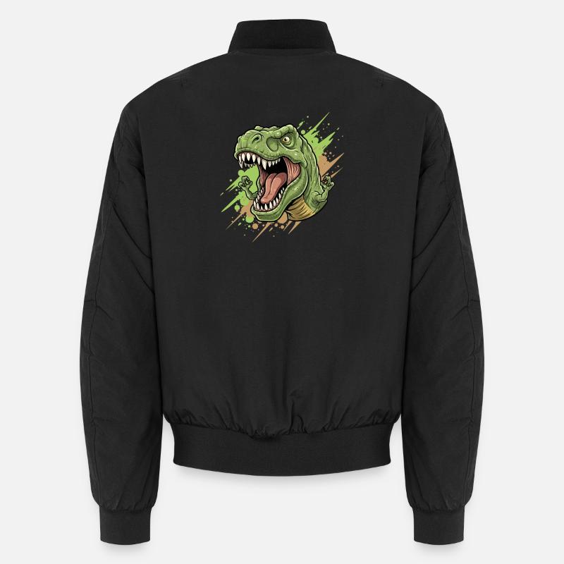 Wütender T Rex mit Farbschwall - Unisex Bomberjacke - Schwarz