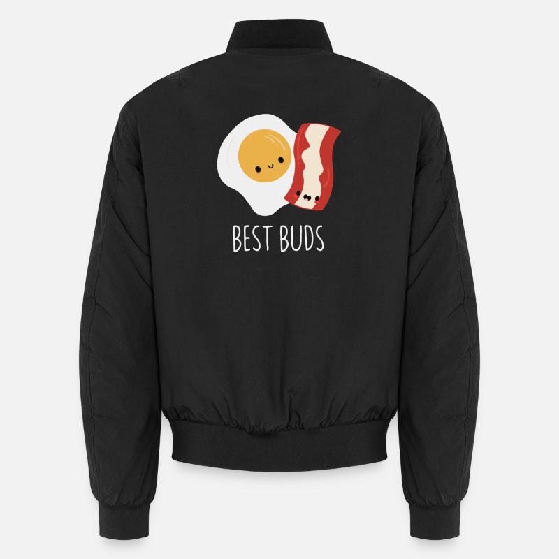 Best Buds Egg and Bacon - Unisex Bomber Jacket - black