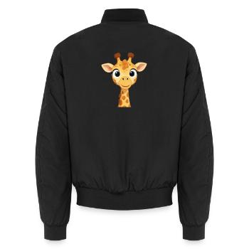 lustige Giraffe Geschenk  - Unisex Bomberjacke - Schwarz - Hinten - AI Model Male 185 light (185cm)