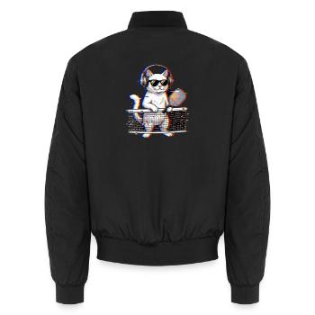 Funny Was That Out? Retro Pickleball Paddle - Unisex Bomber Jacket - black - Back - AI Model Male 185 light (185cm)