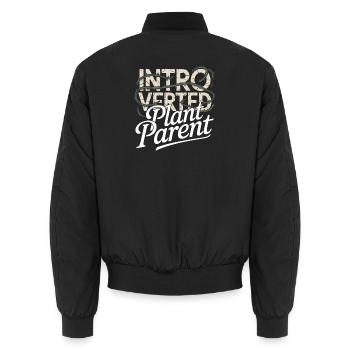 Parent de plante introverti - Bomber unisexe - noir - Dos - AI Model Male 185 light (185cm)