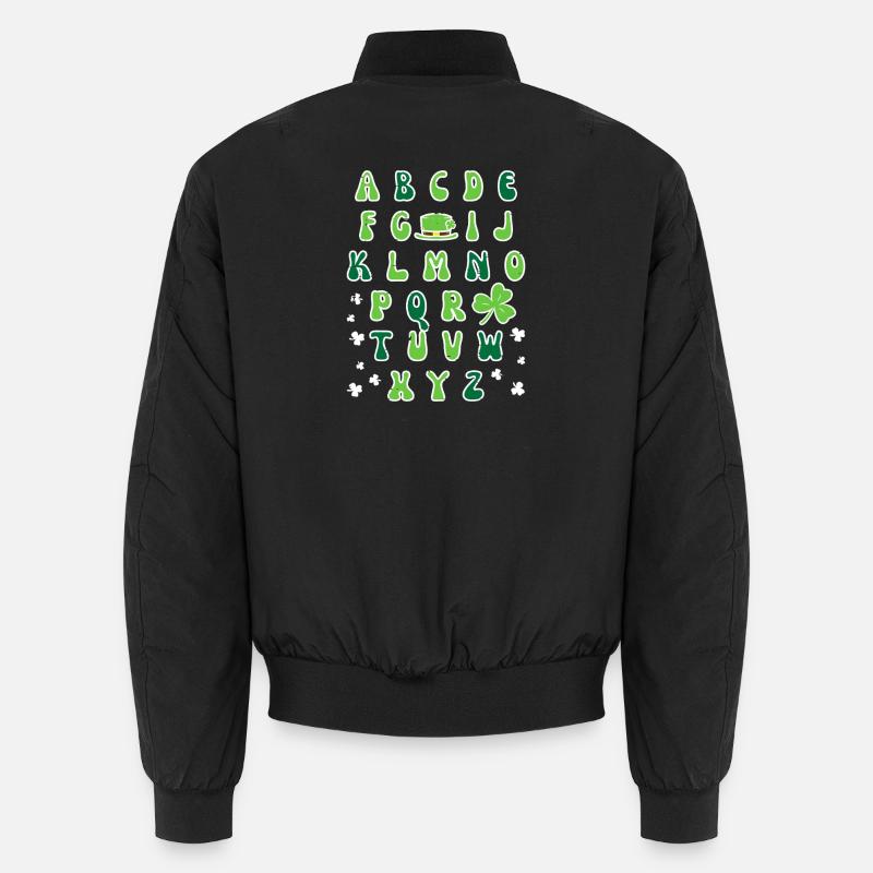 Irisches Alphabet-Kleeblatt-Design Unisex Bomberjacke