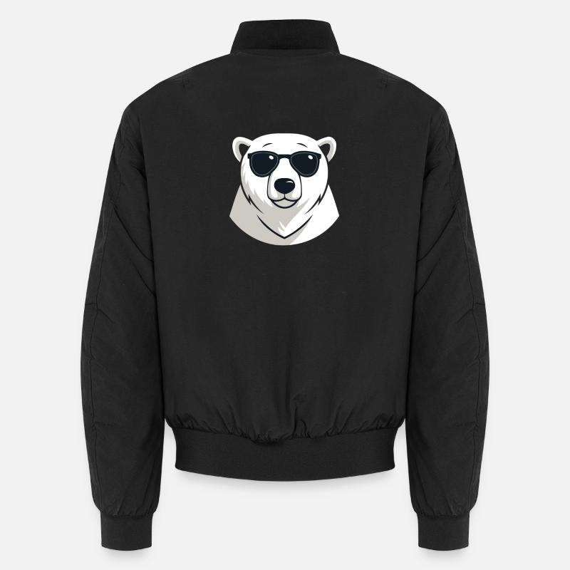 Eisbär mit dunkler Brille - Unisex Bomberjacke - Schwarz