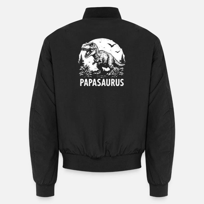 Papasaurus Strong Dad GiftT-Rex Dad Cool Unisex Bomber Jacket