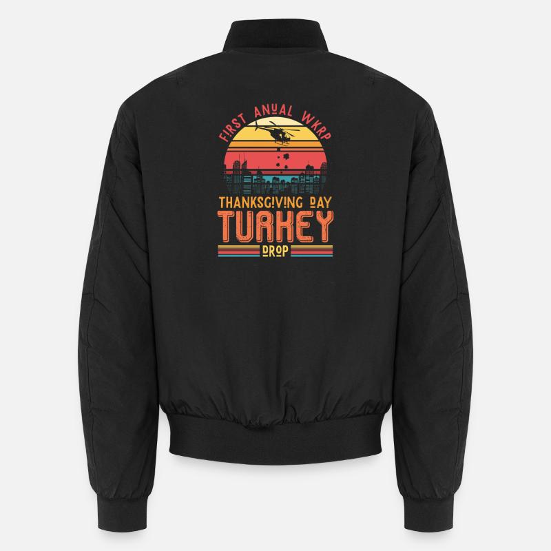 Thanksgiving Turkey Drop Retro Geschenk Unisex Bomberjacke