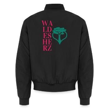 Waldesherz - Wortschätze - vergessene Wörter - Unisex Bomberjacke - Schwarz - Hinten - AI Model Male 185 light (185cm)
