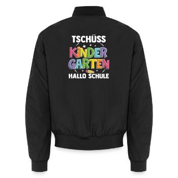 Kita Erste Klasse Schüler Kindergarten - Unisex Bomberjacke - Schwarz - Hinten - AI Model Male 185 light (185cm)